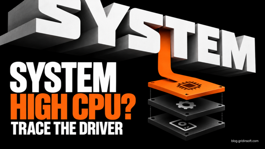 System high CPU warning above a layered driver stack