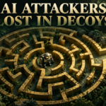 Small robot inside a gold maze with an unused exit