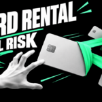 A bank card pulled away from its holder illustrates the risk of lending account access.