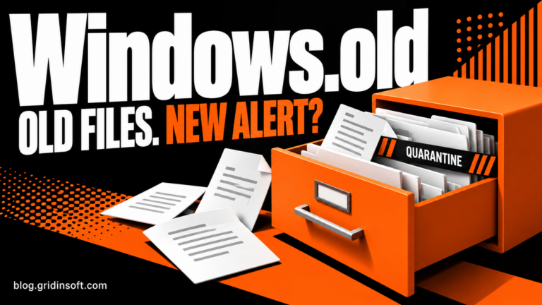 Orange archive drawer with old files and a quarantine bar under Windows.old text.